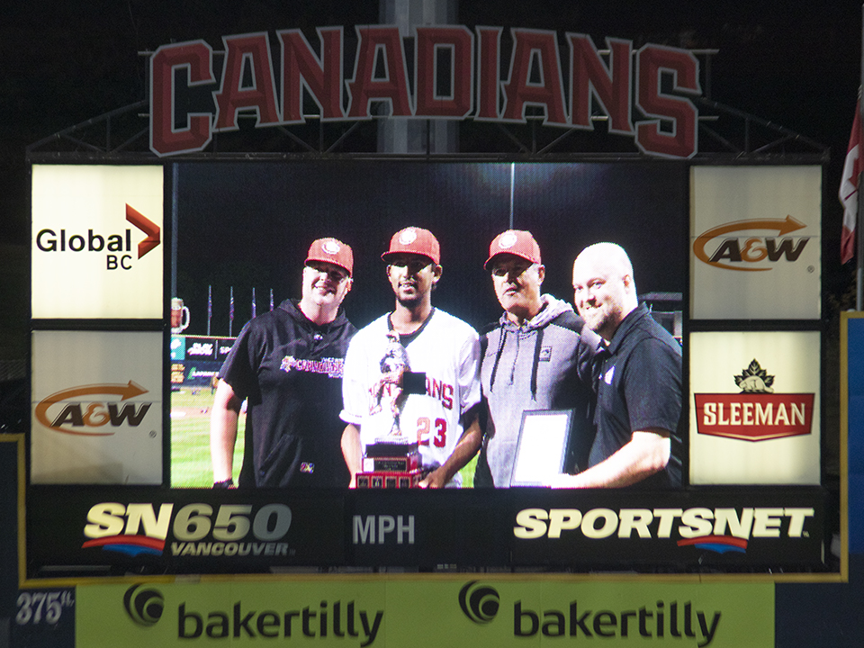 Vancouver Canadians Joel Bonnett Abdiel Mendoza Phil Cundari Allan Bailey