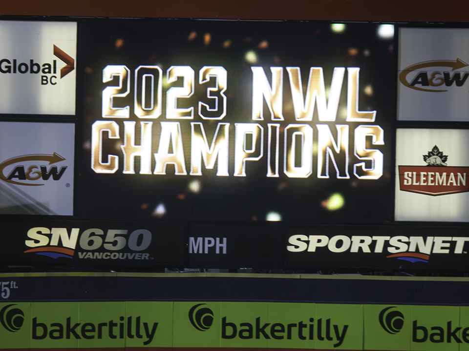 Vancouver Canadians 2023 NWL Champions Scoreboard