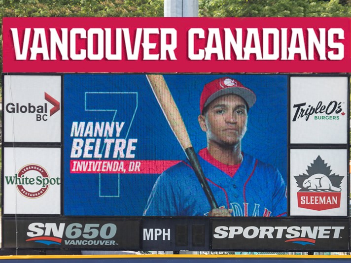 Vancouver Canadians Manny Beltre
